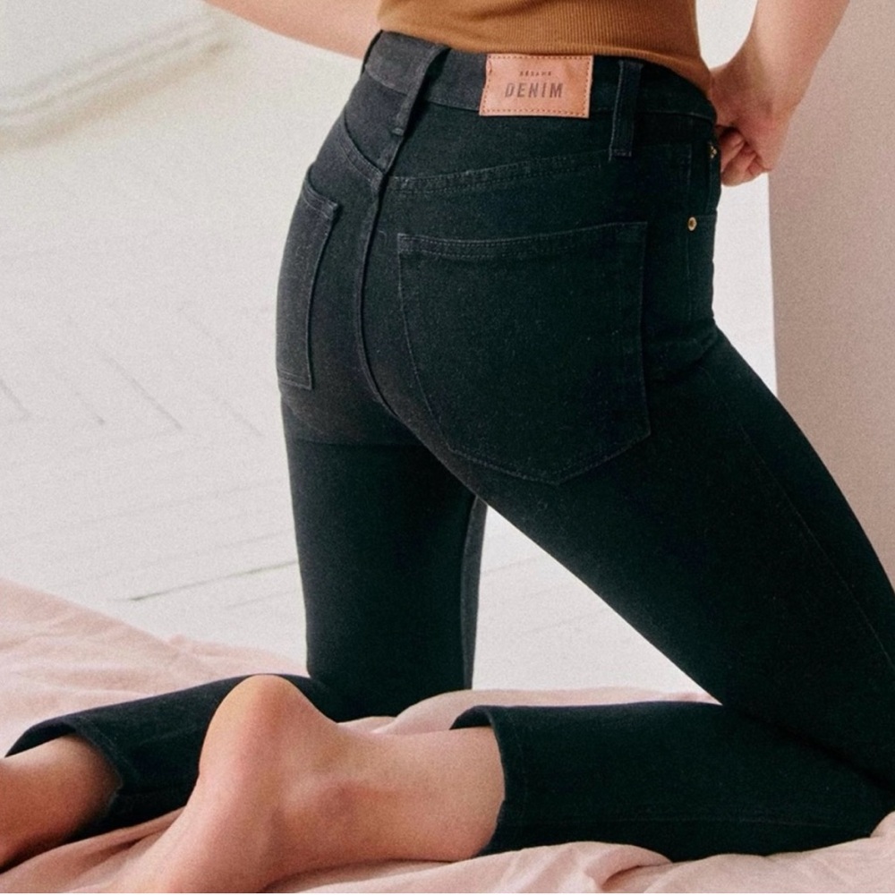 Sezane Black Brut Jeans High-Waisted Stretch